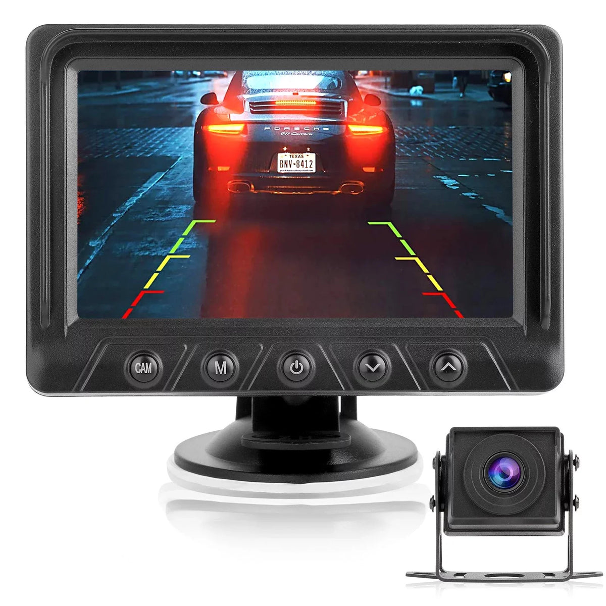 Backup View Kit with Camera Waterproof Kit, 1080P Vision, TSV Reverse Monitor Rear Camera Monitor Night