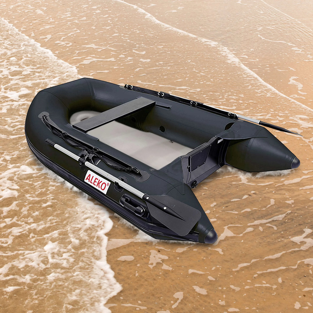ALEKO Boat Fishing Foot - Air Inflatable - 8.4 Black Floor