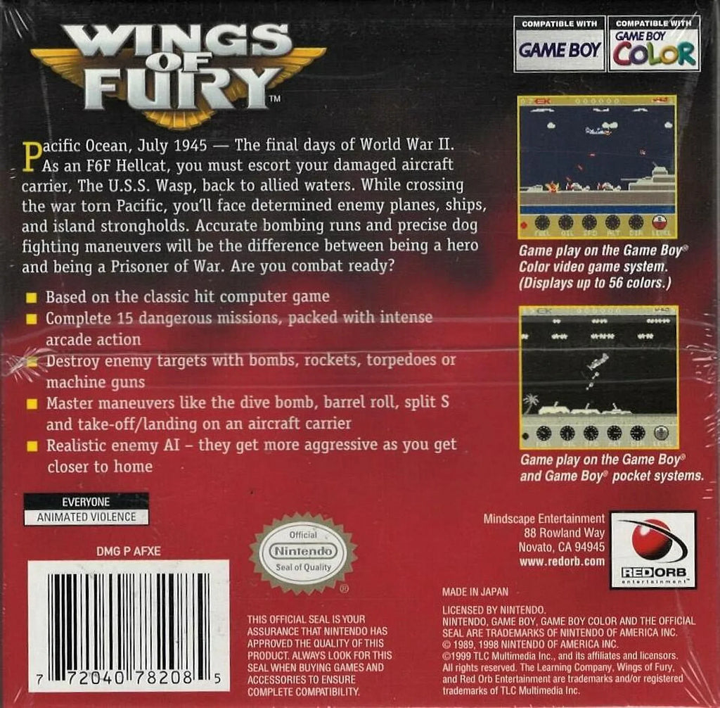 Of Wings GBC Sealed US Version) Factory Game (Brand New Fury Boy