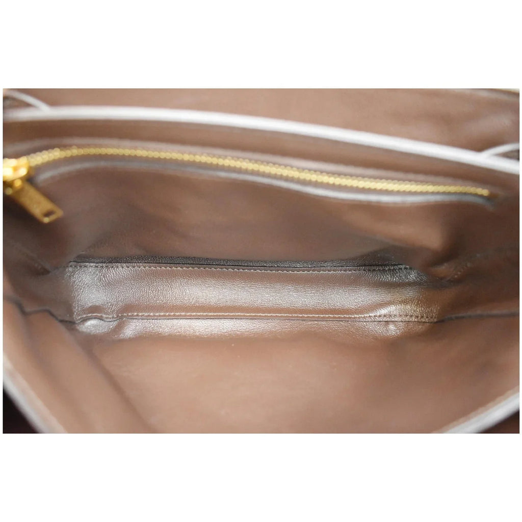 Bag C Medium Pre-owned Leather Crossbody Quilted CELINE Khaki