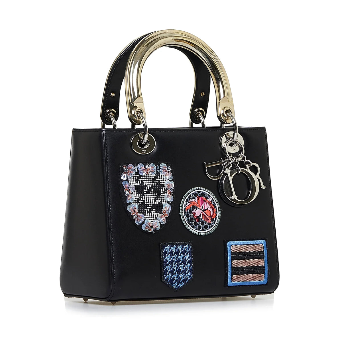 Black Unisex (Good) Pre-Owned Medium Judgement Lady Satchel Leather Calf Authenticated Dior