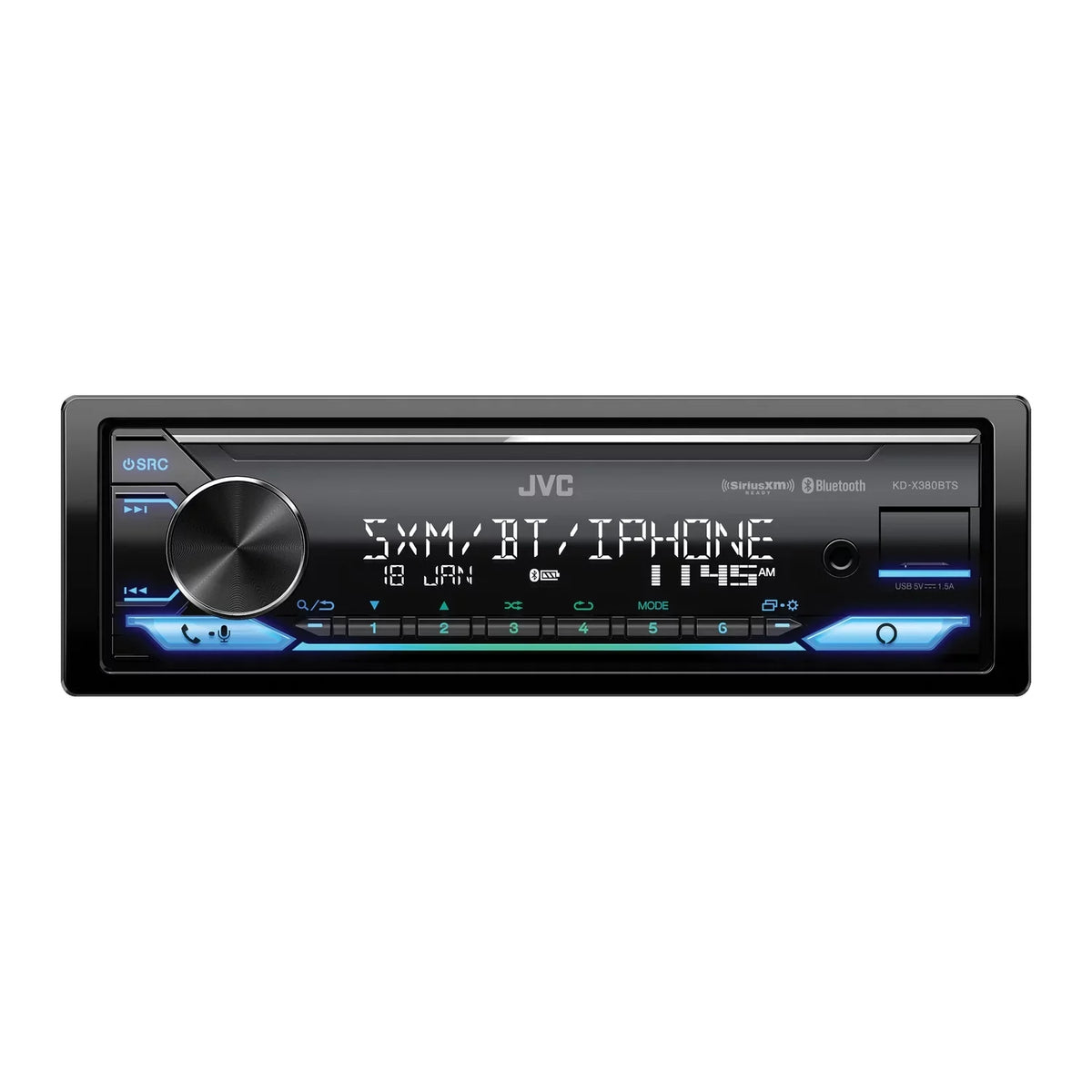 KD-X380BTS Bluetooth, Alexa Media Built-in, JVC Receiver Digital and Car Unit, In-Dash SiriusXM Single-DIN Ready with KD-X380BTS