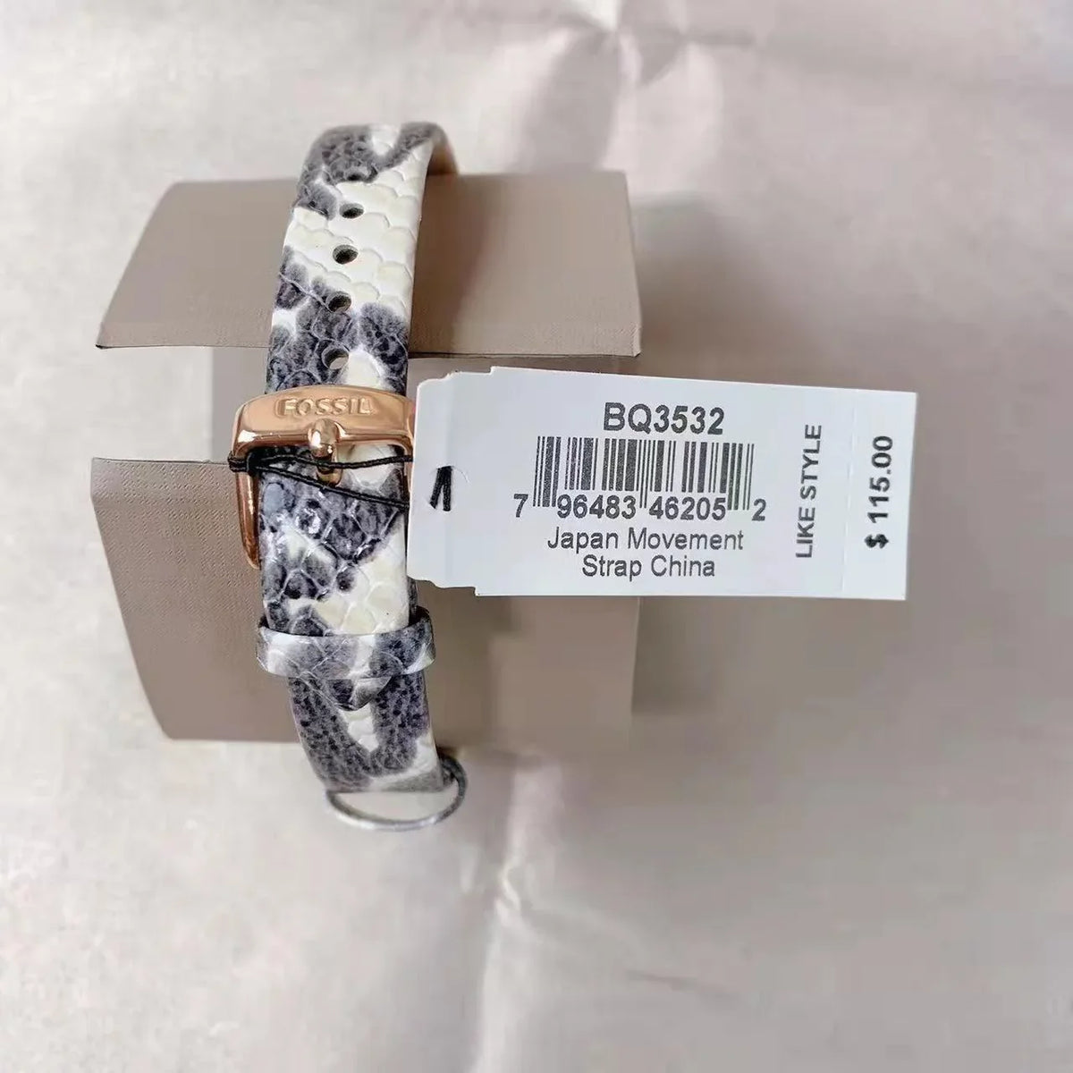 Three-Hand Grey Watch Leather Tillie BQ3532 Fossil