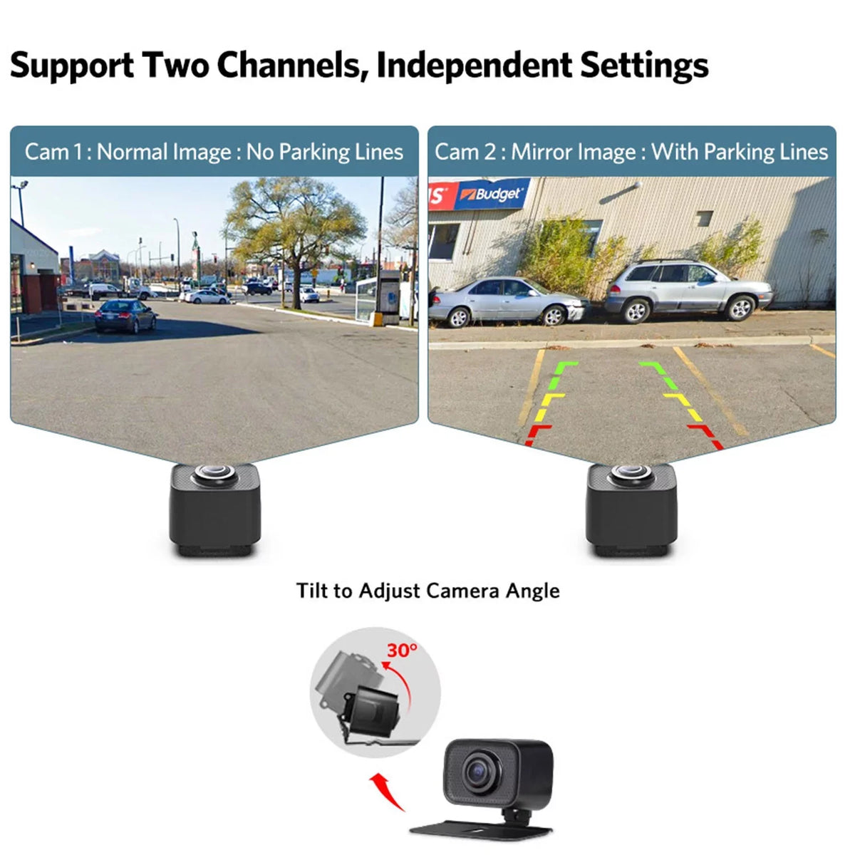 Universal Digital Signal Wireless System Camera Backup with License 5" Car, View for Rear 2 Plate Monitor Cameras Backup Cameras, Vehicle Camera Support