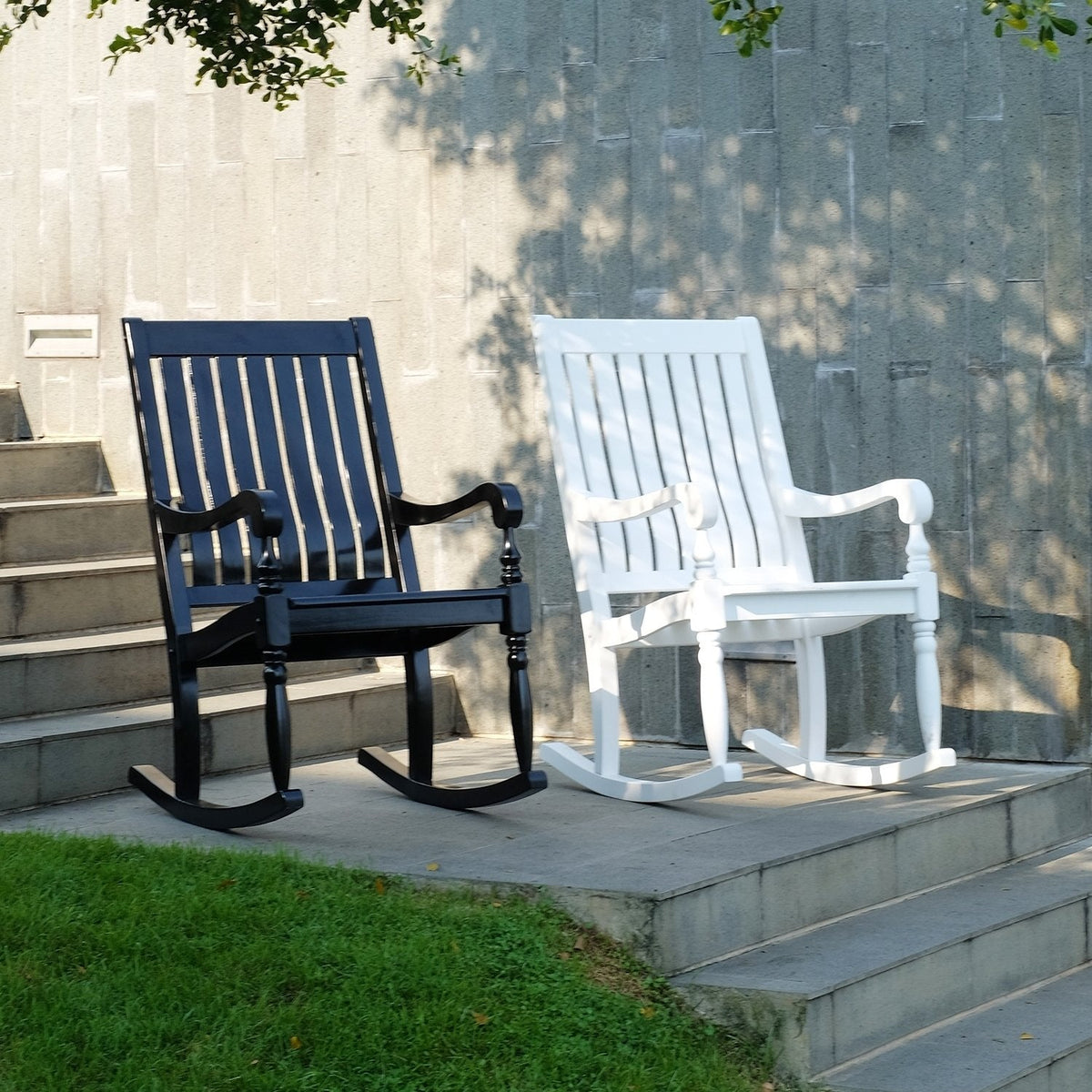 white cambridge mahogany porch lyon casual rocker