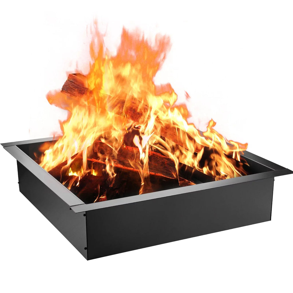 Duty Fire 36" Bonfire Ring, DIY Pit with Insert, Patio, Fire Fire Insert Square with Outdoor, Installation Ring, Heavy Simple for BENTISM Liner Tongs Backyard Pit Steel