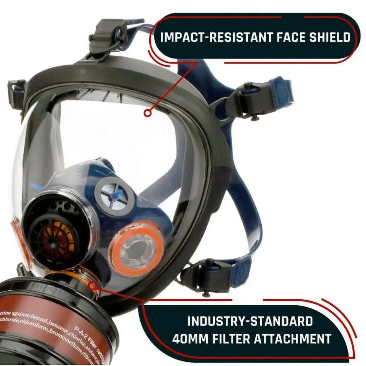 Organic Vapor Filtration Mask ST-100X Face Survival Particulate Respirator Full Gas and with