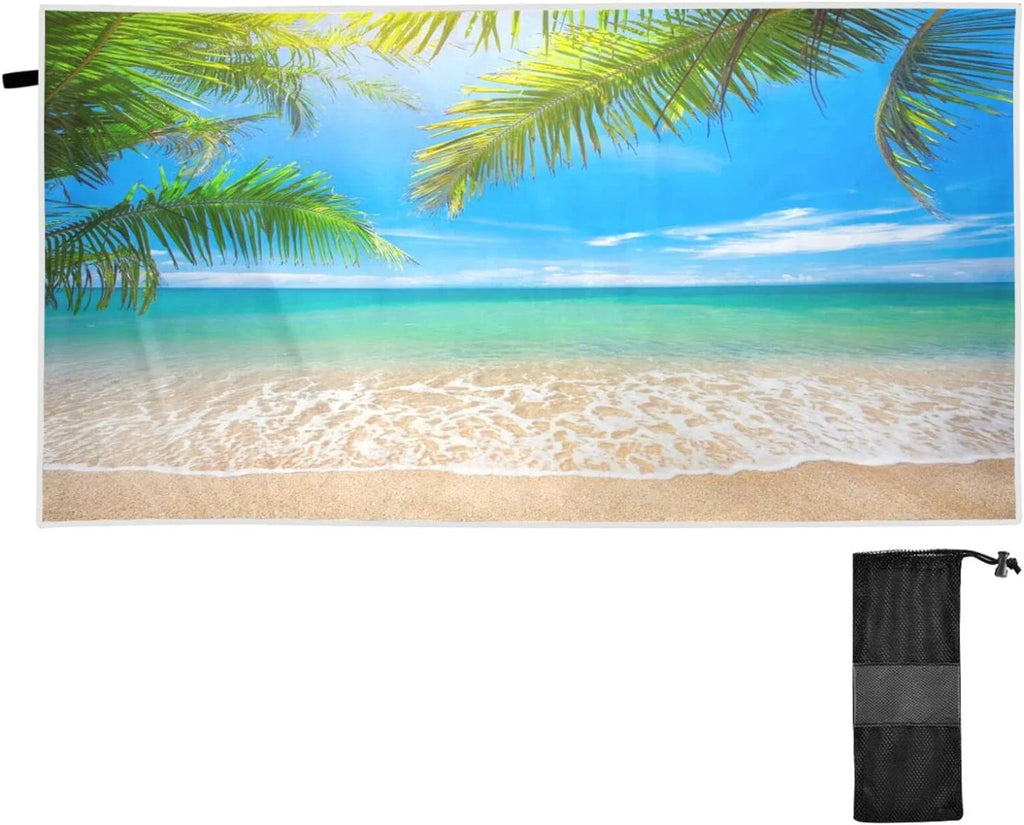 Tropical Towel Beach Thin Sand Beach Quick Towel, Oversized Bestwell Swim Blanket, Microfiber Yoga Free Pool Lightweight Multipurpose Towel Summer 30”X60” Palm Towel Bath Dry Shower
