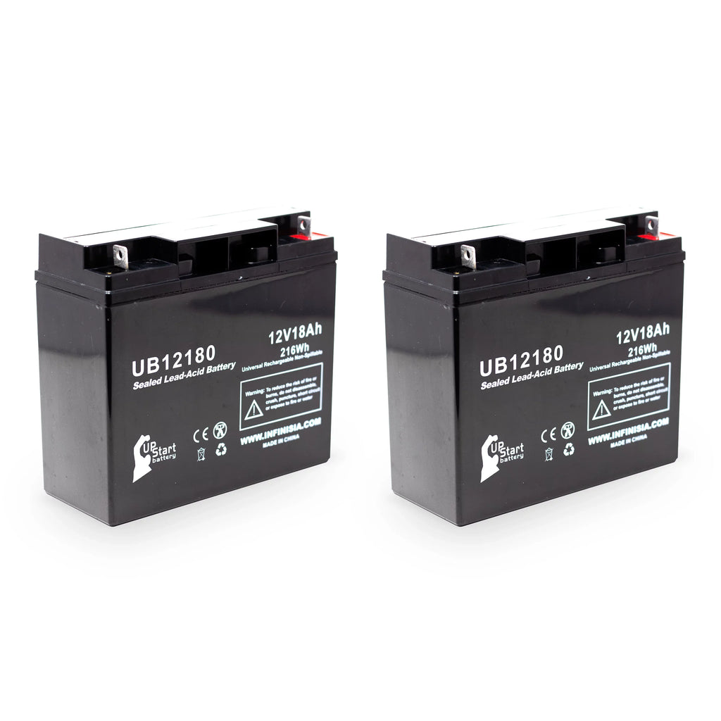 Battery Universal Lead 2x AGM, Sealed Acid Replacement SLA) Battery / (12V, Portalac Compatible 18Ah, - GS T4 18000mAh, Pack PX12180 - UB12180 Terminal,