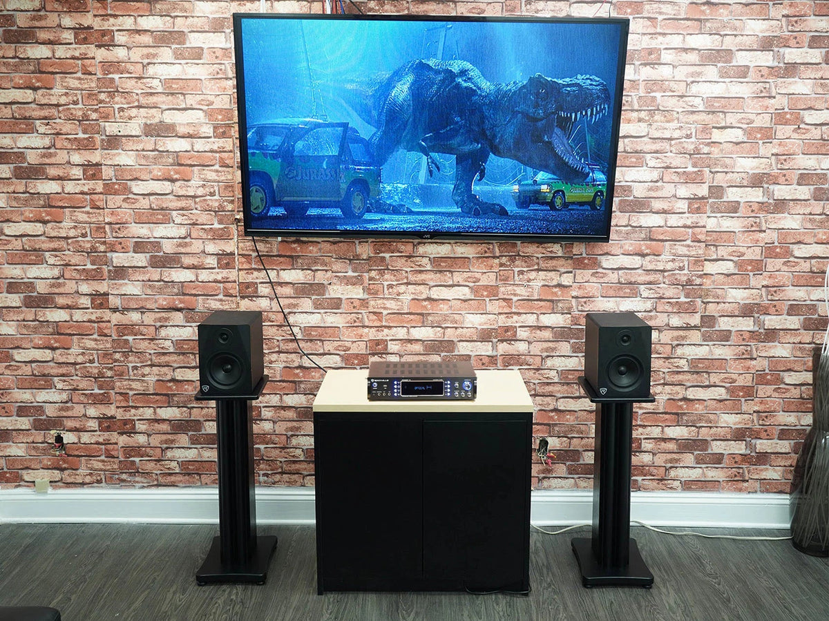 Monitor APM8W Rockville 8" USB Studio Premium (2) Black Speakers+28" Stands