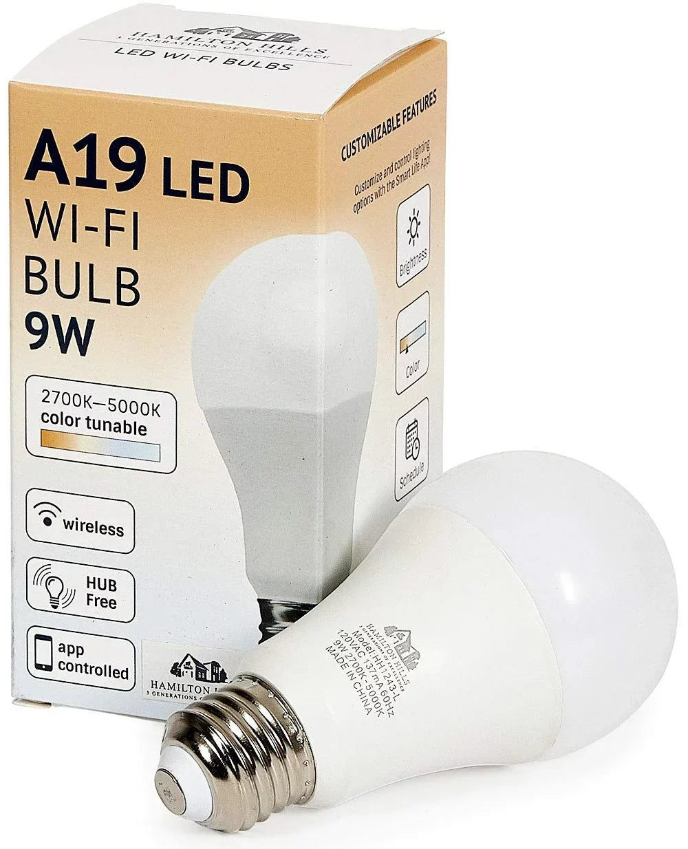 Hamilton Certified Bulb Smart - Smart Traditional LED Hills Home
