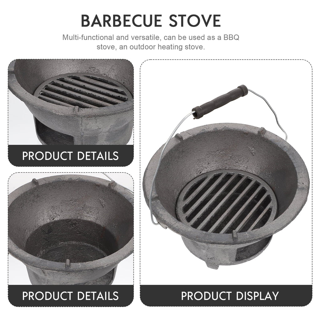 Cast Stove Barbecue Outdoor Charcoal Barbecue BBQ Camping Stove Tool Iron
