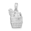 mm) Barrel Silver W-10 Grapes Sterling Auriga (L-18.5 Wine with 925 mm, Polished for Women Pendant