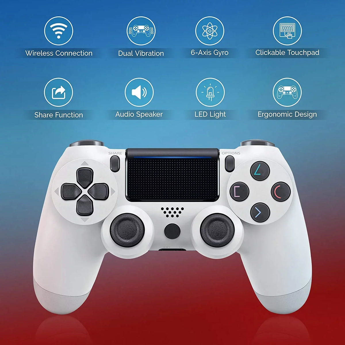 BlueTooth Speaker/Gyro/Remote Controller Plus 1,000 Samsung Slim S21 Compatible Wireless Battery/Built-In with Galaxy (White) GamePad PRO Ultra