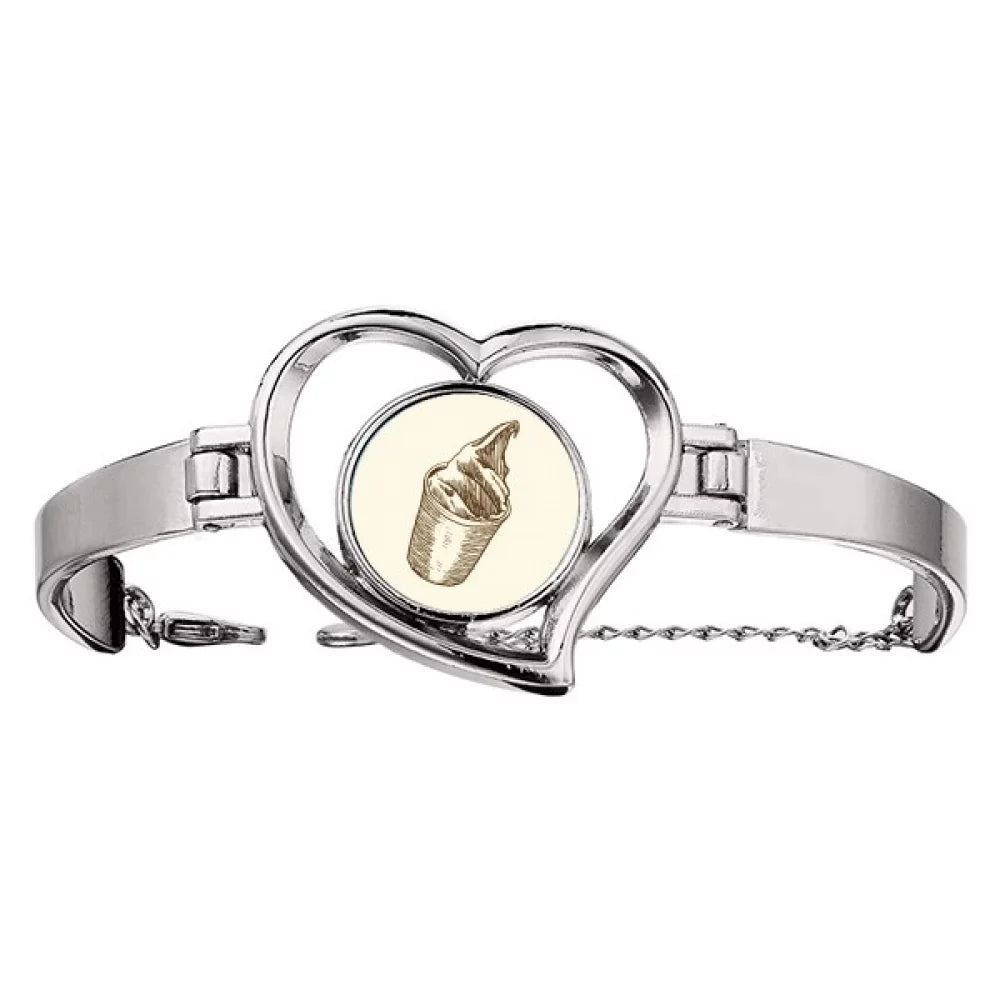 Wire Sketching Bangle Brown Cup Jewelry Ice Hand Heart Bracelet
