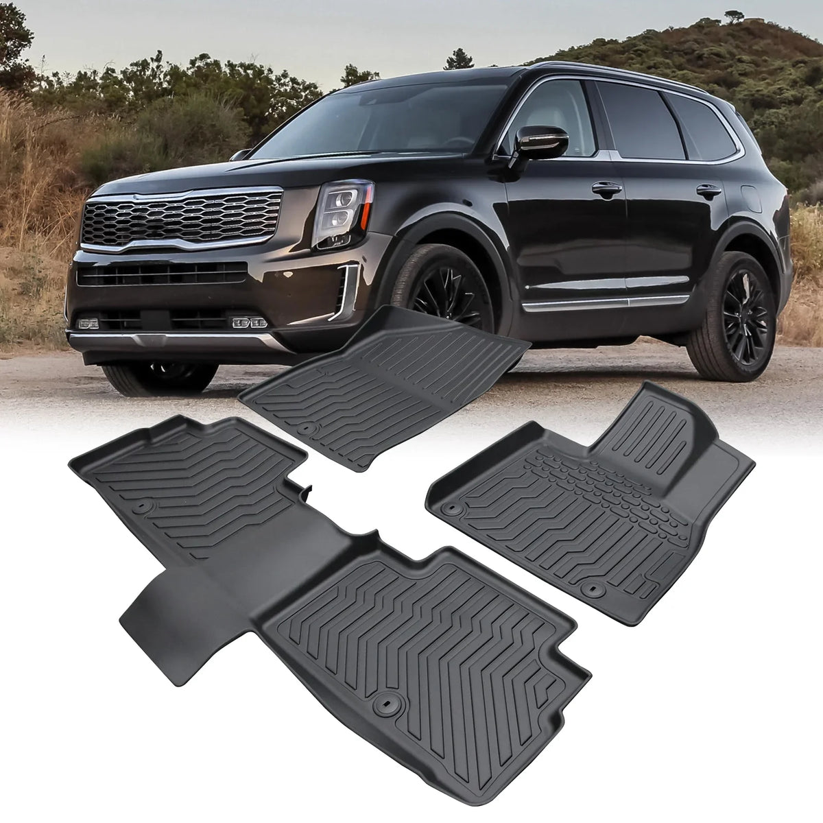 Telluride Floor Center Dazzduo Telluride Bucket Telluride Car moobody Console Mats,Bucket Floor 2020-2023 Floor Kia