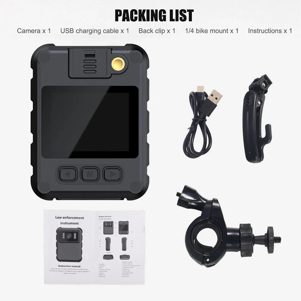 JLLOM Body Vision Night and with Police IR Camera Mini 1080P - DVR Video Audio Camcorder