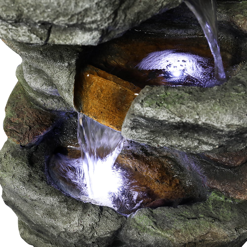 32.6inches with Water Fountain Lights Kmowoo Led Rock