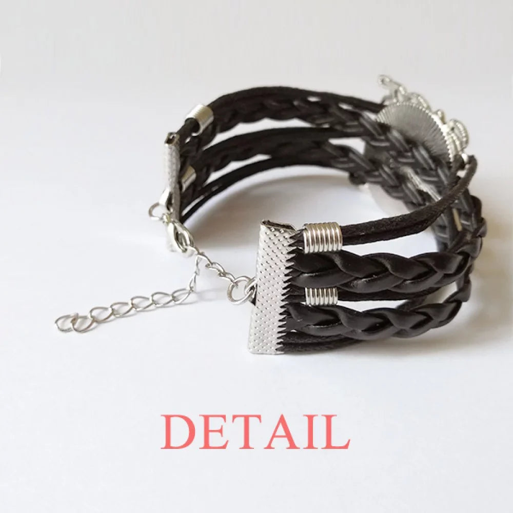 Leather Love Jupiter Twisted Accessory Love Knitting Poker Bracelet Heart Rope Wristband 3