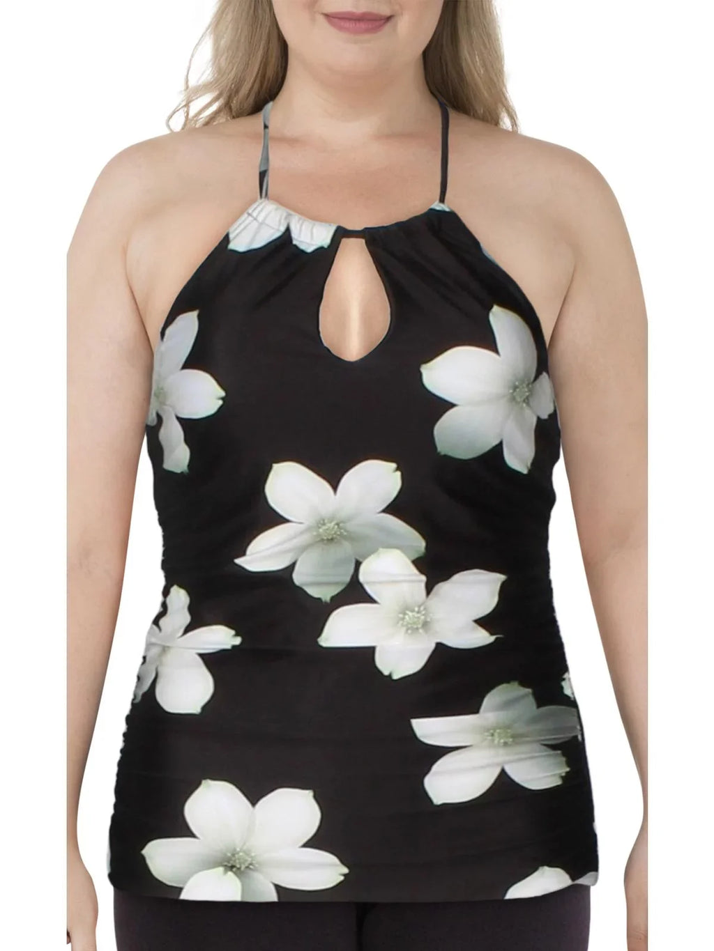 Villa High Womens Tankini Top Lauren Floral Neck Swim Lauren Ralph
