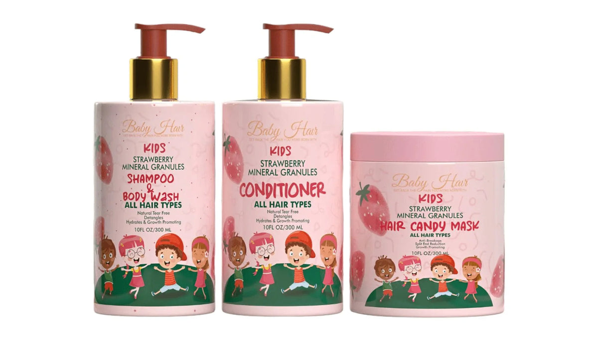 Hair Care Set - Tear-Free Sensation Strawberry Shampoo, Hair Gentle, HAIR Conditioner, Kids: and for and Vegan, Kids BABY Mask