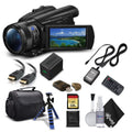 Star Camera FDR-AX700 + Memory and 4K More Sony Card Video - with Carrying HD Handycam Cable + HDMI Case Camcorder 128GB