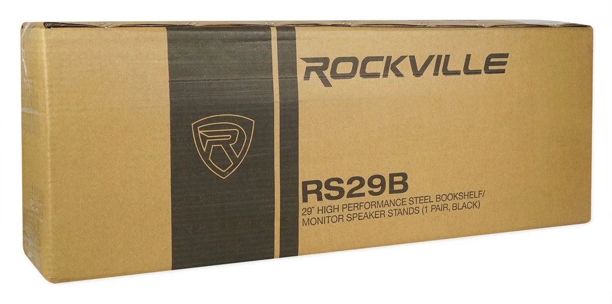 and Pair Stands Steel Studio Monitor RS29B Rockville Bookshelf Black 29" Speaker -