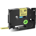 Tape Compatible Label Brother 50PK on Black TZe831 GREENCYCLE for TZ P-touch 12mm TZe-831 TZ831 Gold Laminated TZ-831 TZe