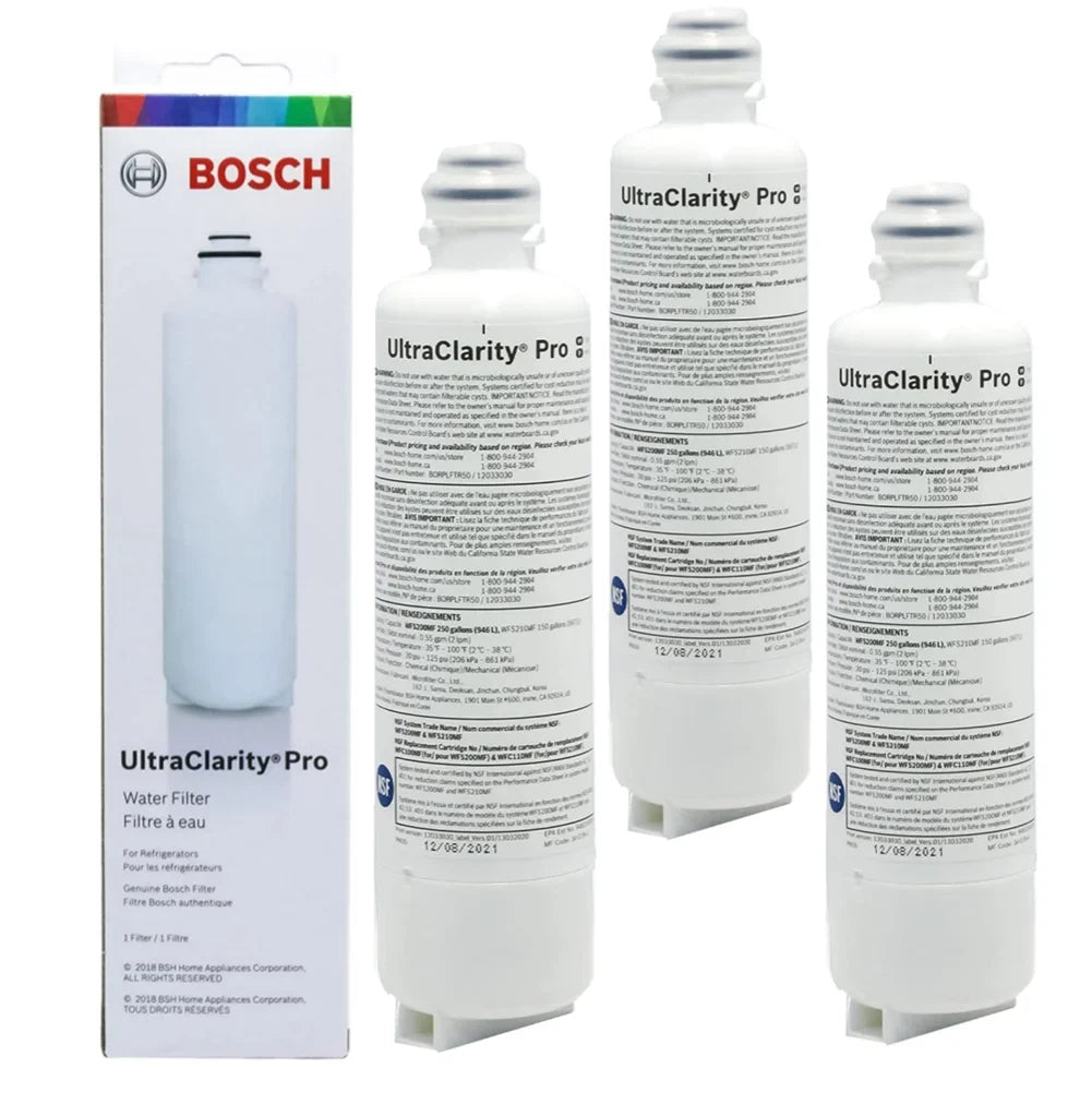 BORPLFTR50 3 compatibility Pcs Filter,High Pro Refrigerator Clarity Bosch Ultra Water