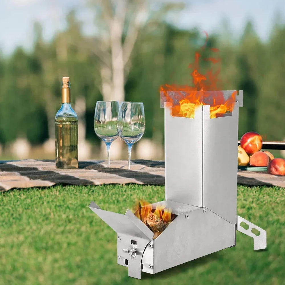Lixada Stove HuntersTent Stainless Bbq furnace,Tent Steel Wood Wood Stove Steel Stove With Handle Stove Camp TentCollapsible Wood Stove Stainless Picnic Wood Stove Stove
