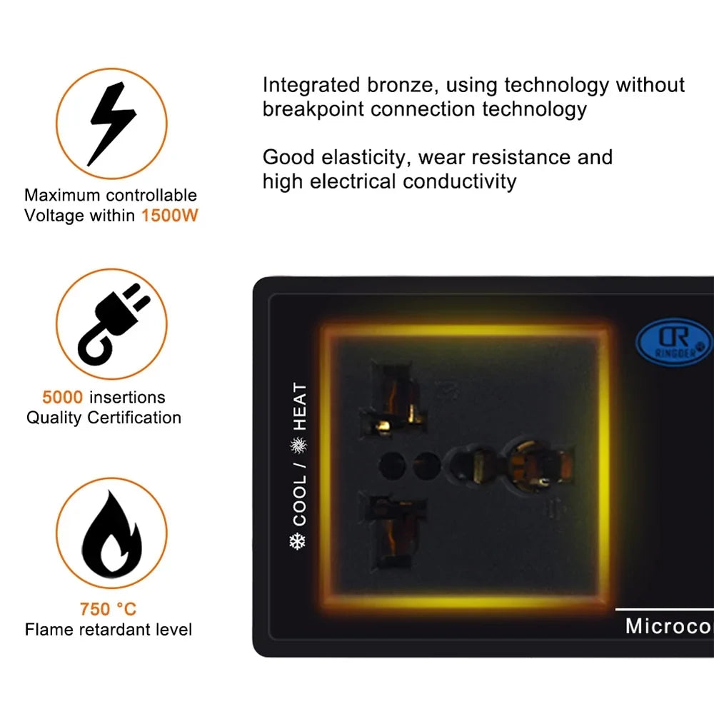 for Freezer, Heating Incubation, & Digital Cooling Brewing, Anself with Green 40℃~110℃ House Mode Outlet, Temperature Chest Thermostat Controller Reptiles Home