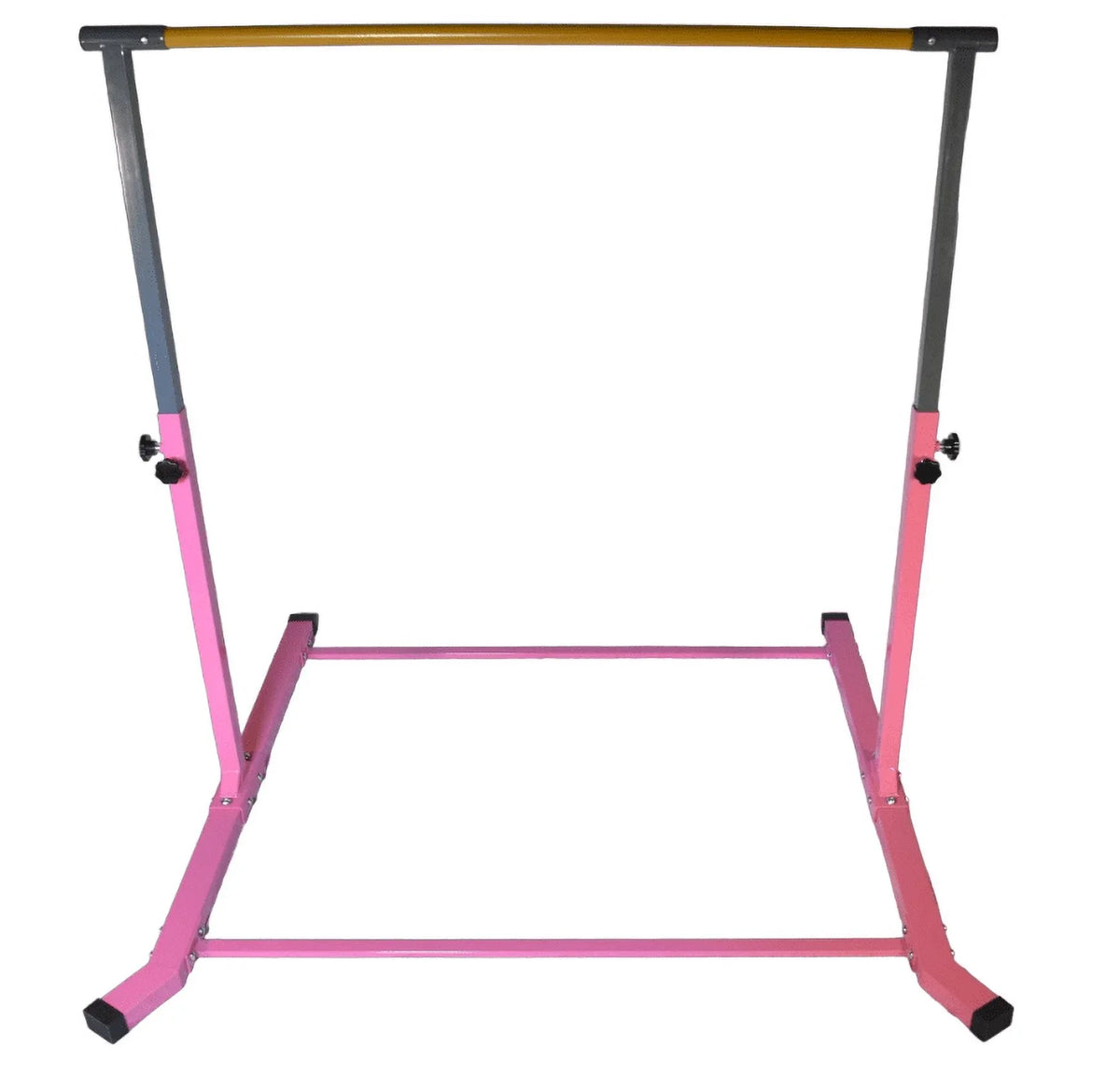 Junior for Gymnastics Training Gym Horizontal 5 FT HD Bar, Bar Expandable Bar to Kip Legs Gymnastic Balançoire Training Equipment 3 BAR Adjustable Strong FT Home Bar Height PINK Curved Gymnastics Kids