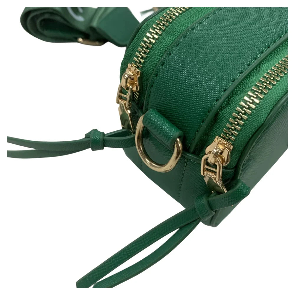 Leather Logo Bag Strap Women's body Cross Snapshot Chain with Black