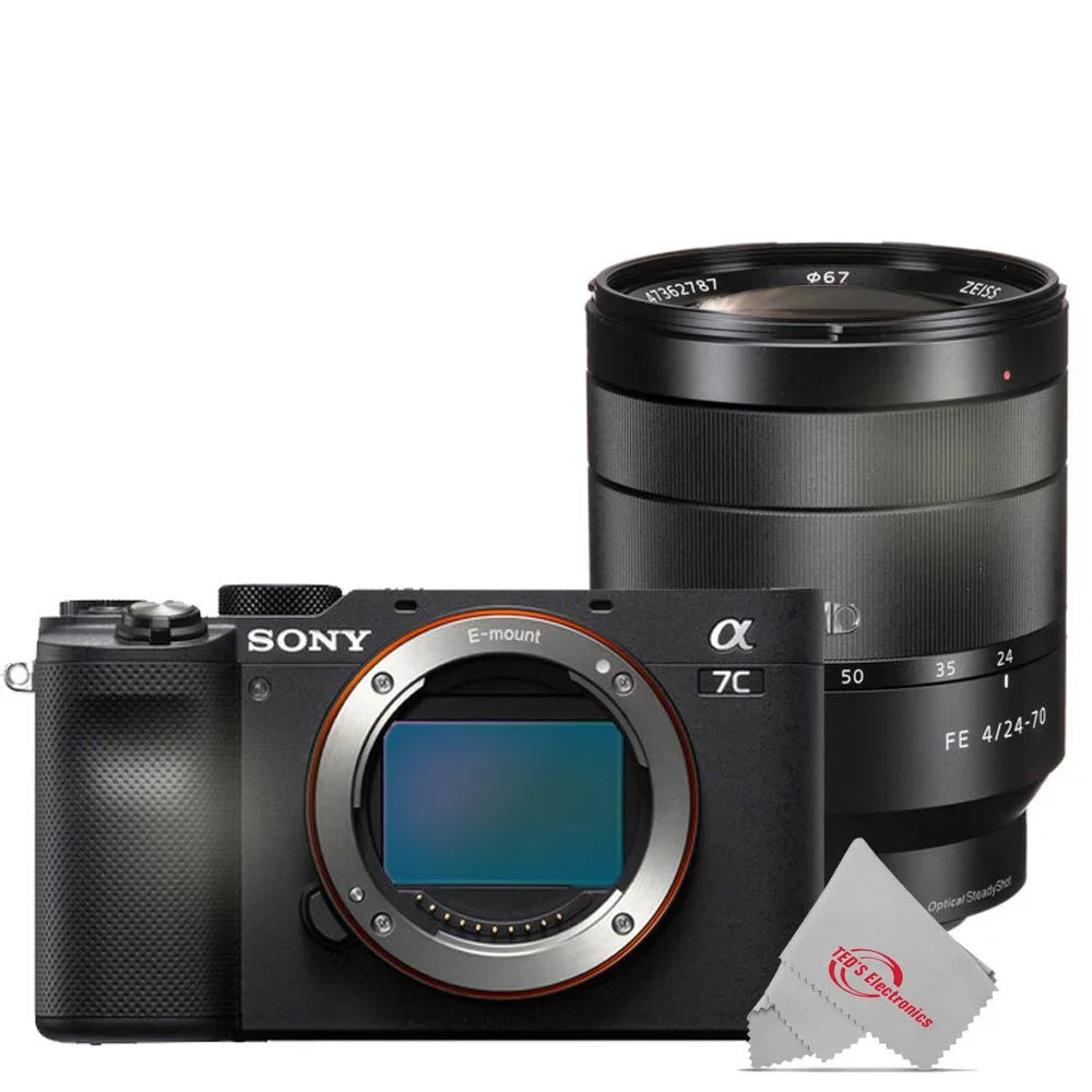 Built-In 24.2MP Mirrorless FE with a7C f/4 Wi-Fi Black Sony Camera Alpha Lens Digital T* OSS 24-70mm ZA