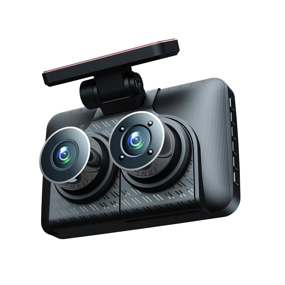 Car Cam, Dash 4in Andoer Recording Car Video Mirror Channel Triple Camcorder, Clear Rearview