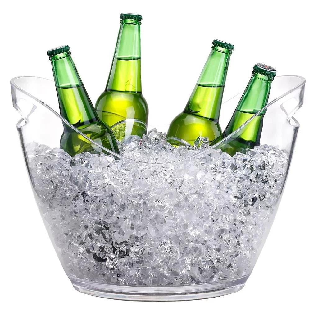 Bucket Bucket Chiller Tubs for Bucket Cocktail Clear Parties Bar Beverage L) Drinking for for Beer for Acrylic Ice Cooling or Champagne (4