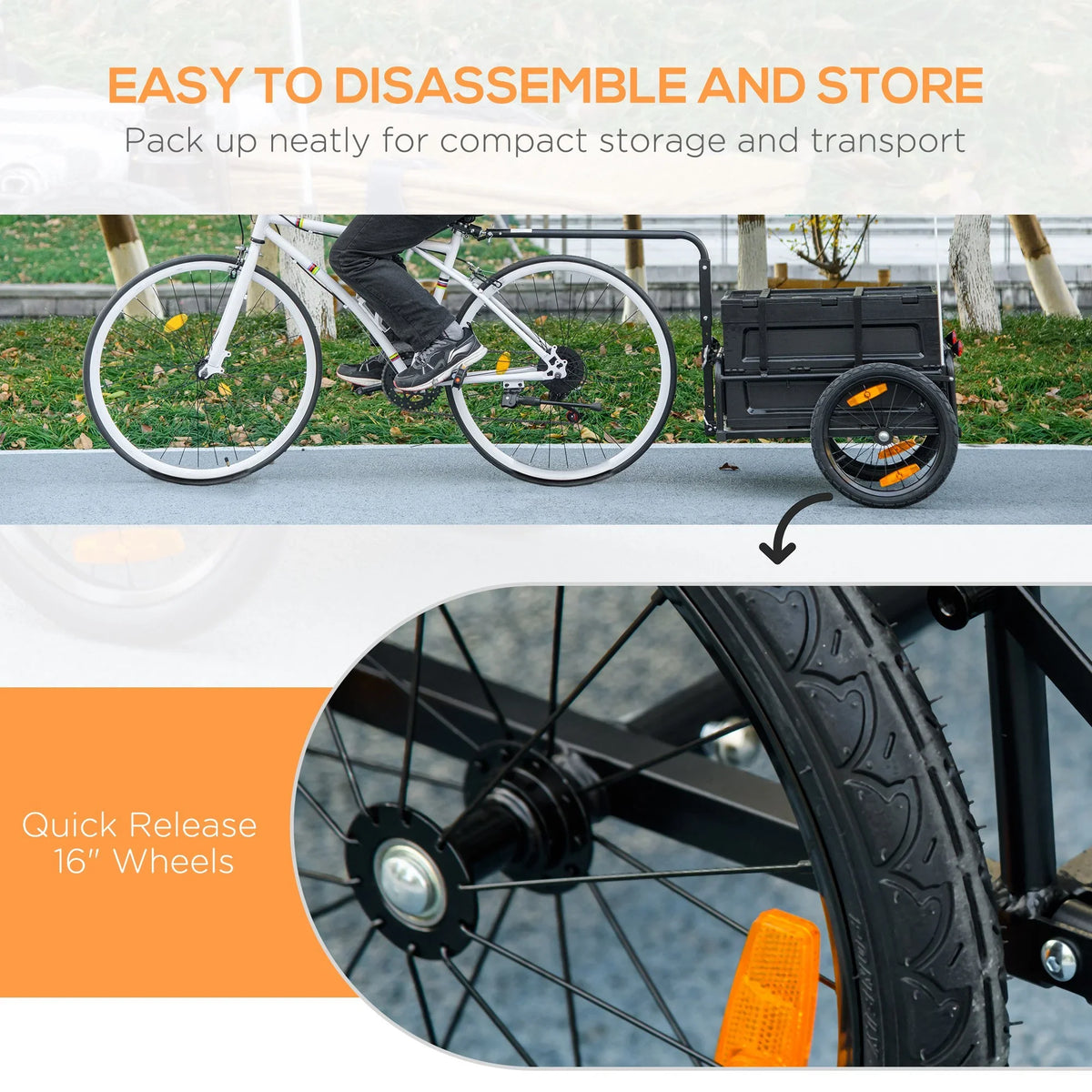 with Aosom Bottom Bike Trailer Storage Removable Wagon Box, No