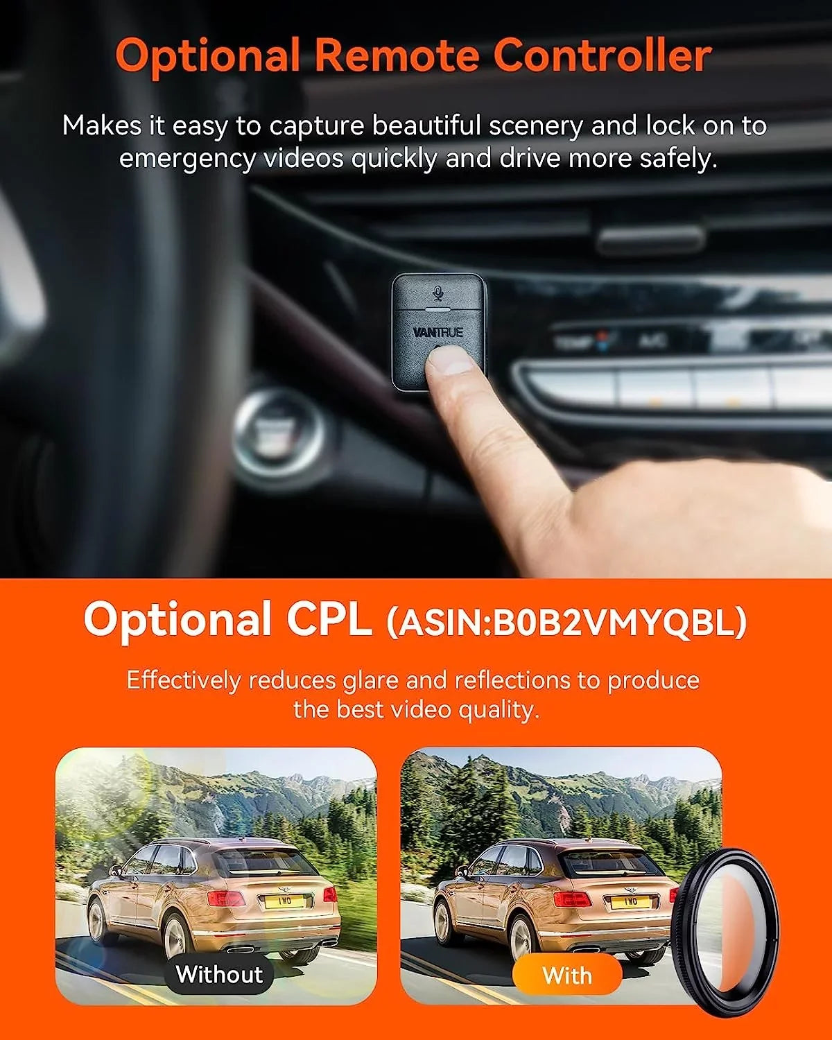 Card Dash Included) | WiFi Pro GPS + 4K + 3 N4 Channel 1080P Cam 4K (Memory Vantrue 1080P Not