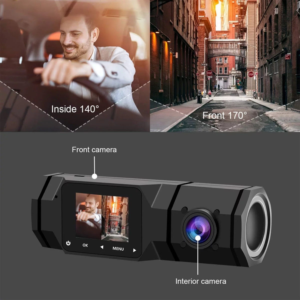 Taxi Camera Recorder Mode Recording, with Dashcam, Front Dash Loop Driving 1080P Car, Vision Parking Cam, for FHD IR Dual Interior G-Sensor, Dash Night TSV Dual
