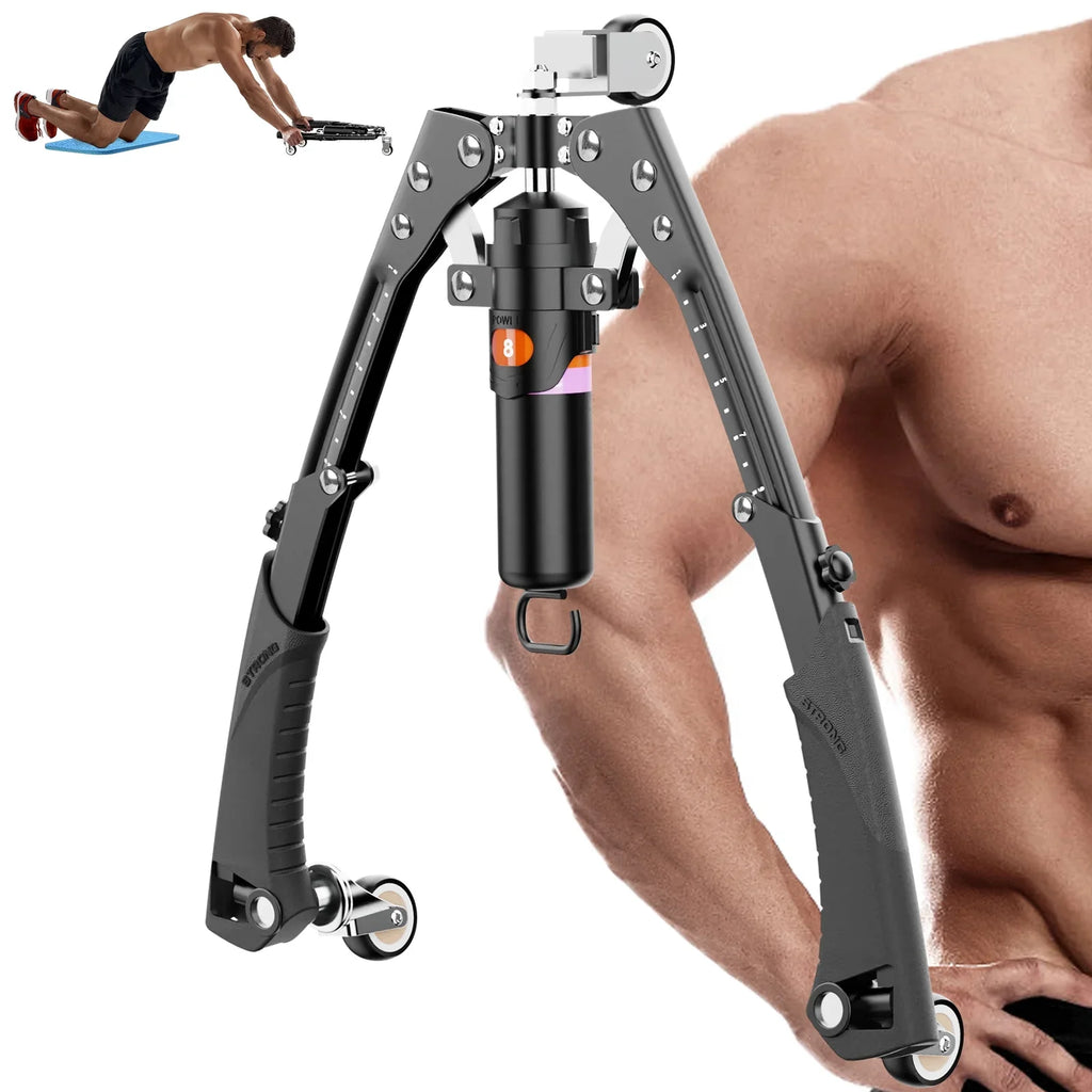 Expander Arm Hydraulic with Exerciser 22-440lbs for with Power Adjustable & Chest Home Training Handle, Roller Upgrade Wheels, Twister Ab Stretchable Wheel 2-in-1 Twister Muscle