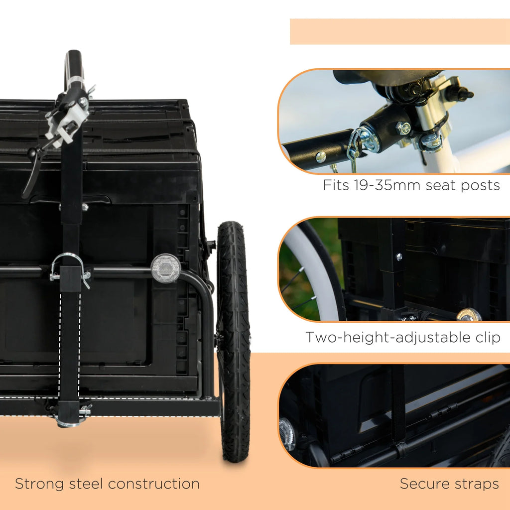 with Aosom Bottom Bike Trailer Storage Removable Wagon Box, No