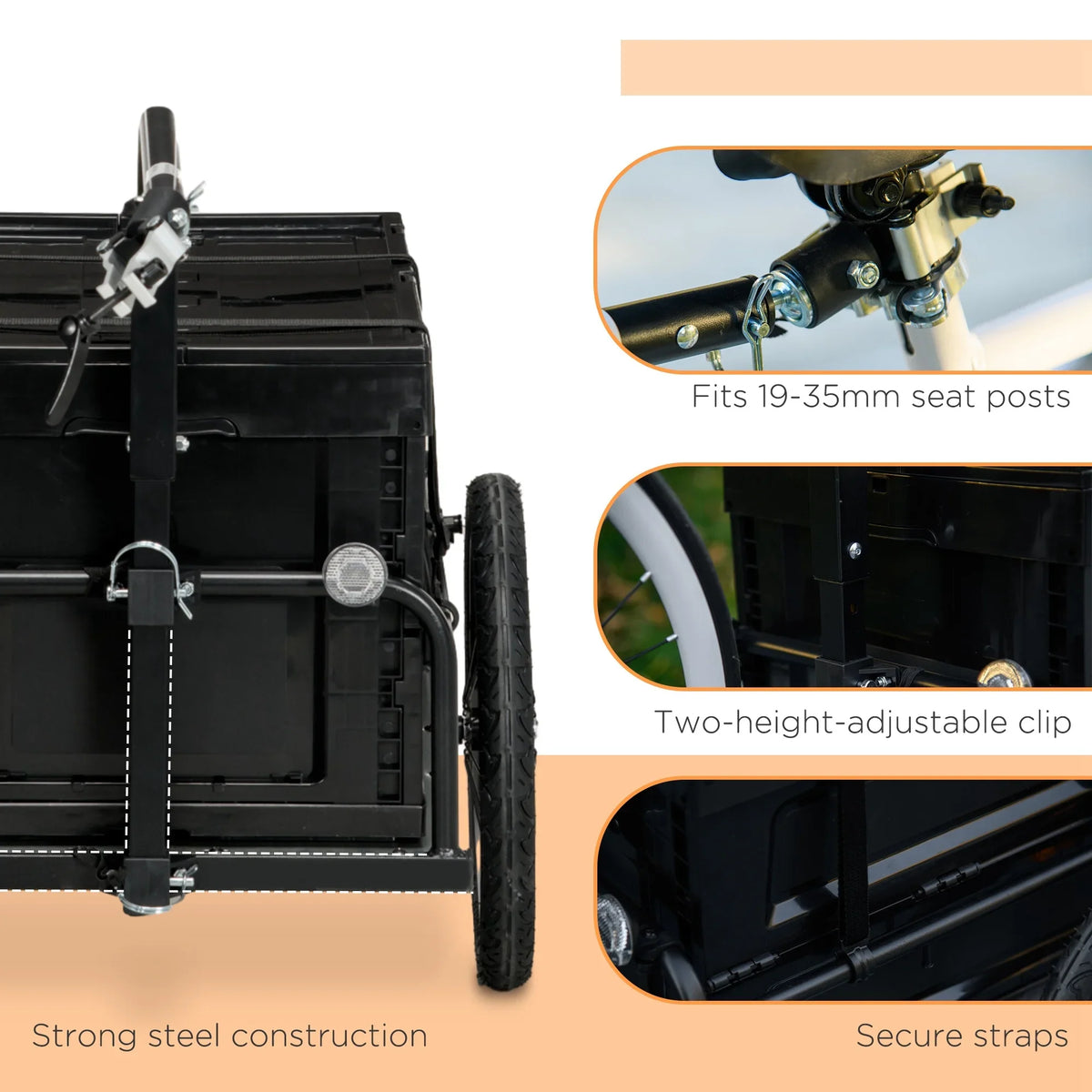 with Aosom Bottom Bike Trailer Storage Removable Wagon Box, No