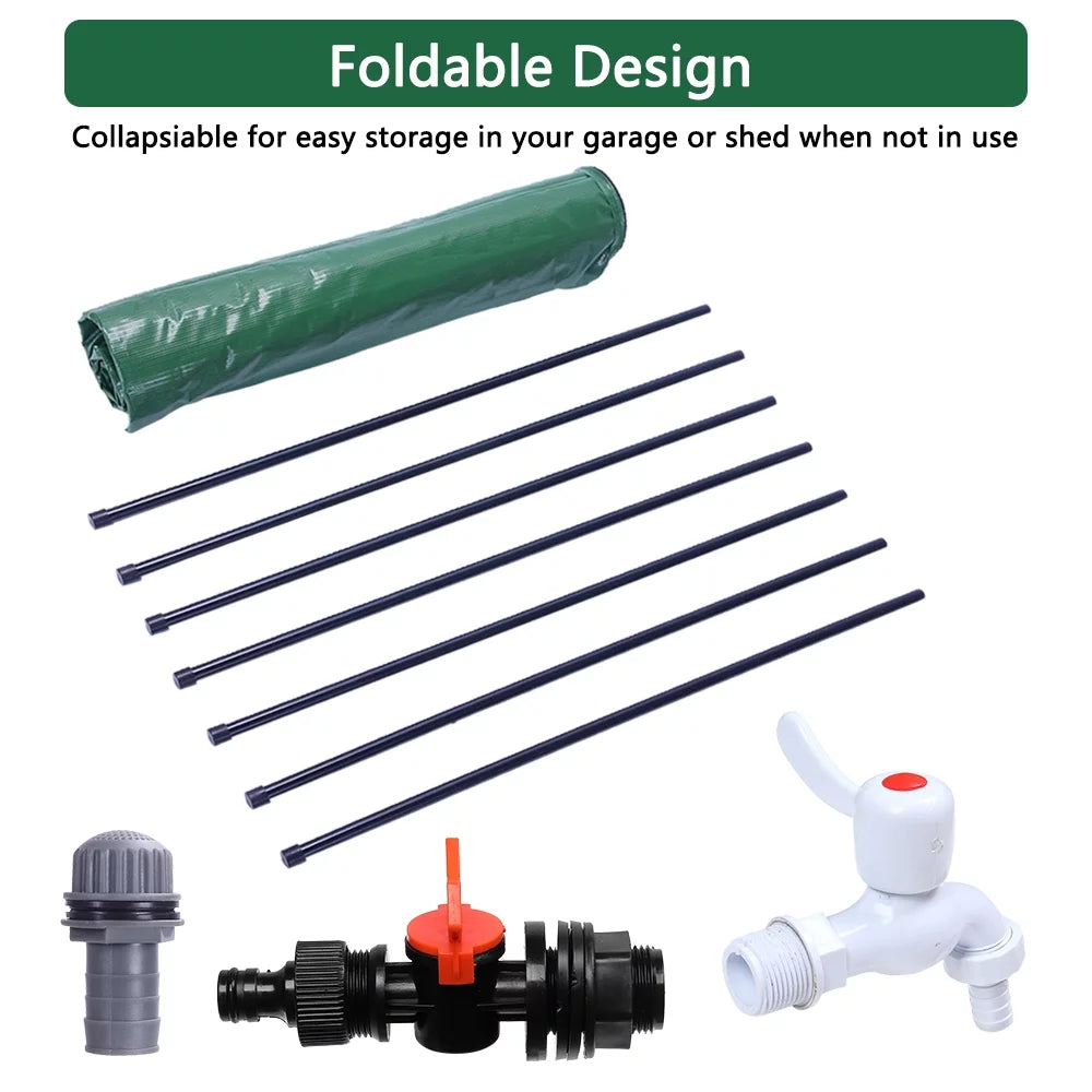 Gallon Downspout Rainwater Barrel, Storage 100 Tank, UBesGoo Rain System Water Collection Portable Collapsible