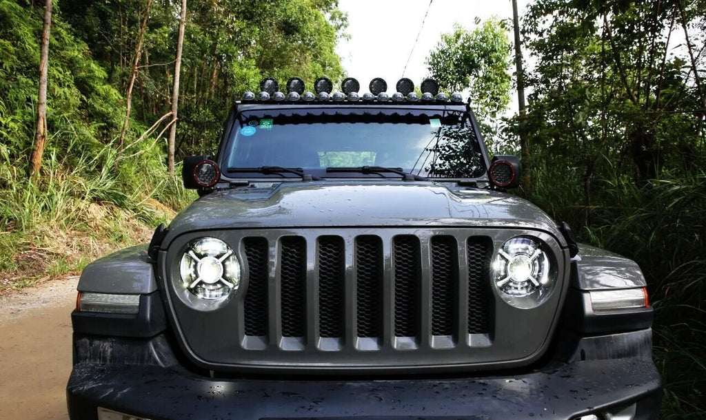 JL adj. headlight Beam Race For JEEP RS9JLAAH-RGB w 9in Sport 108w Angle X-HALO