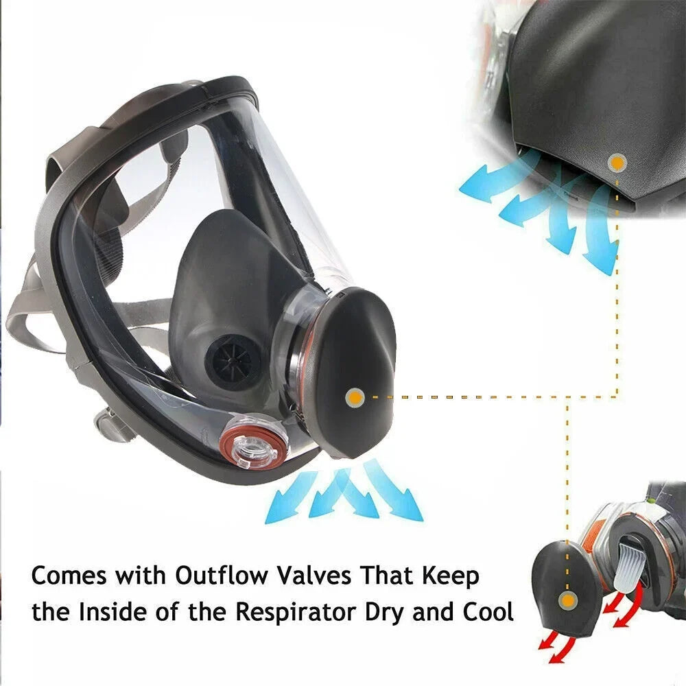 Set Face Mask Spraying for 6800 Respirator Painting Gas Full Facepiece w/Filters