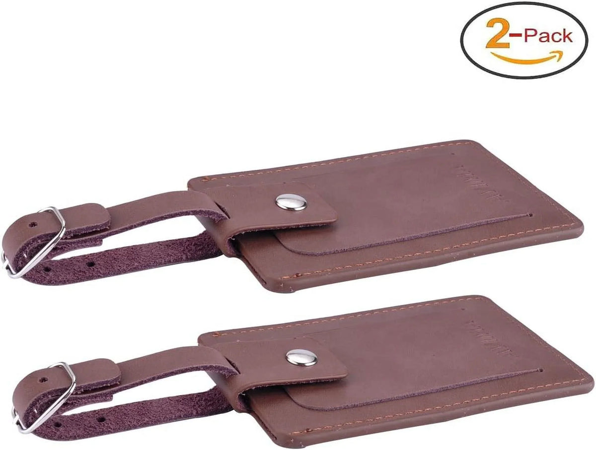 Luggage Snap Closure & Executive (Brown) Pieces Luxury s Bag Set Leather Premium 2 With