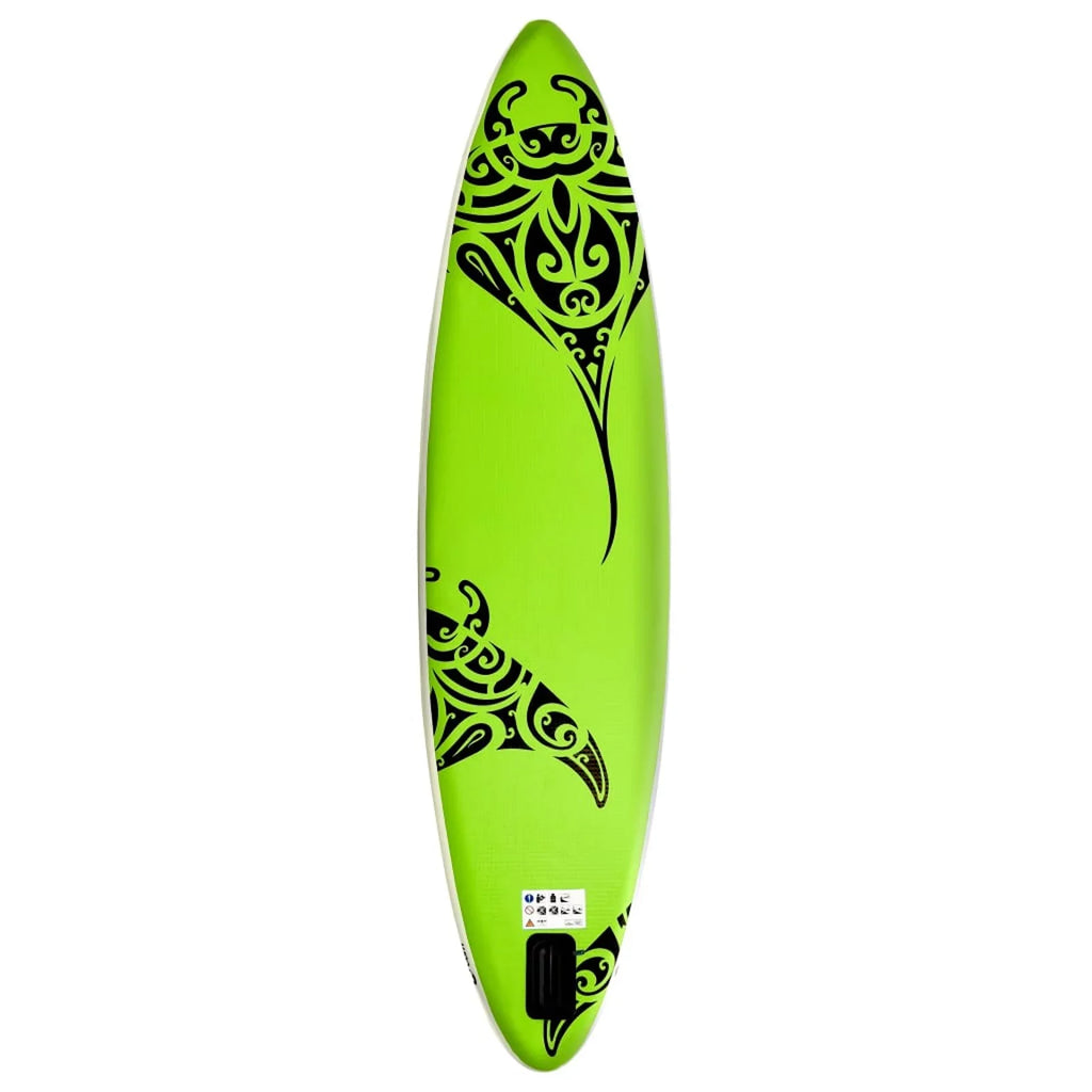 Green Paddleboard Inflatable Carevas 144.1"x29.9"x5.9" Set