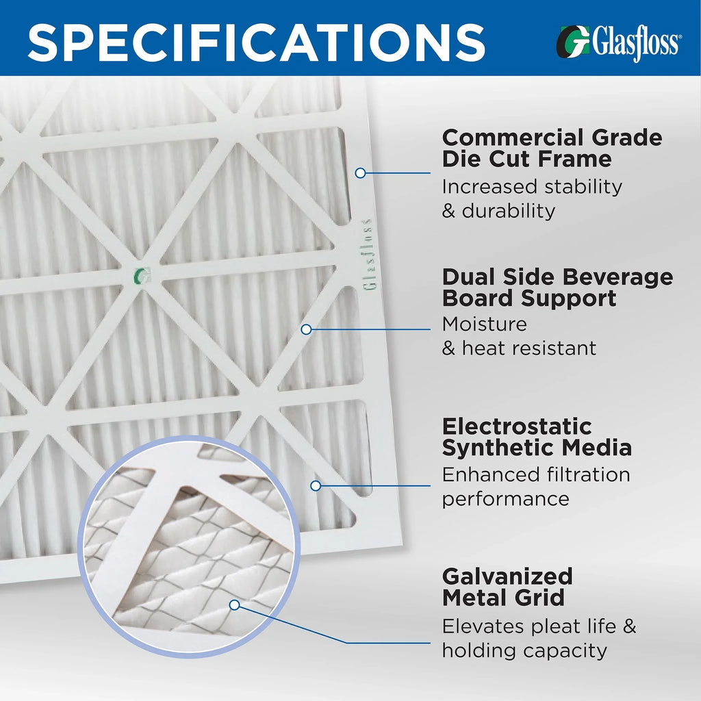 of 15x20x2 11 Pack 1-3/4 2" by Pleated 19-1/2 Air Actual x Filters Inch 14-1/2 Glasfloss. MERV 3 x Size: