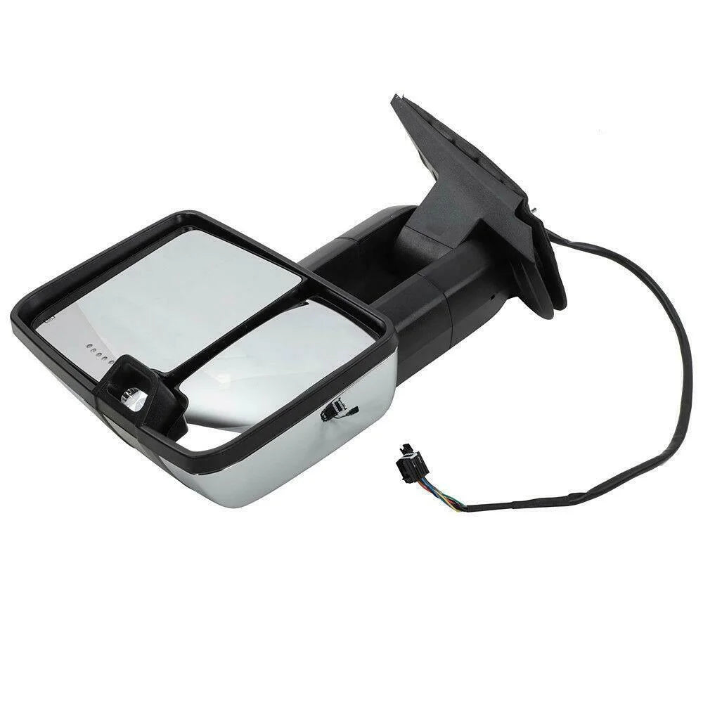 Mirrors Chevrolet GMC LED Power Towing Chrome Signal&Backup Teledu Heated Lamp For