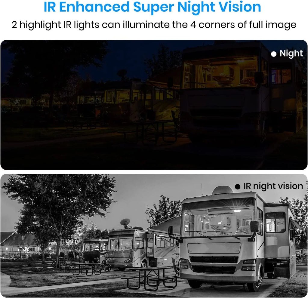 Solar4 Car/Truck Camara Wires Backup Vision for Back Camera Night Installation AUTO-VOX for Wireless RV Camera up , 1080P View Only,No IR Rear